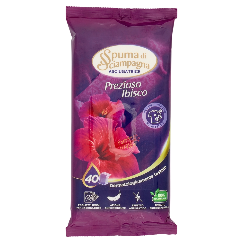 Spuma di Sciampagna Asciugatrice Prezioso Ibisco 40 x 4 g